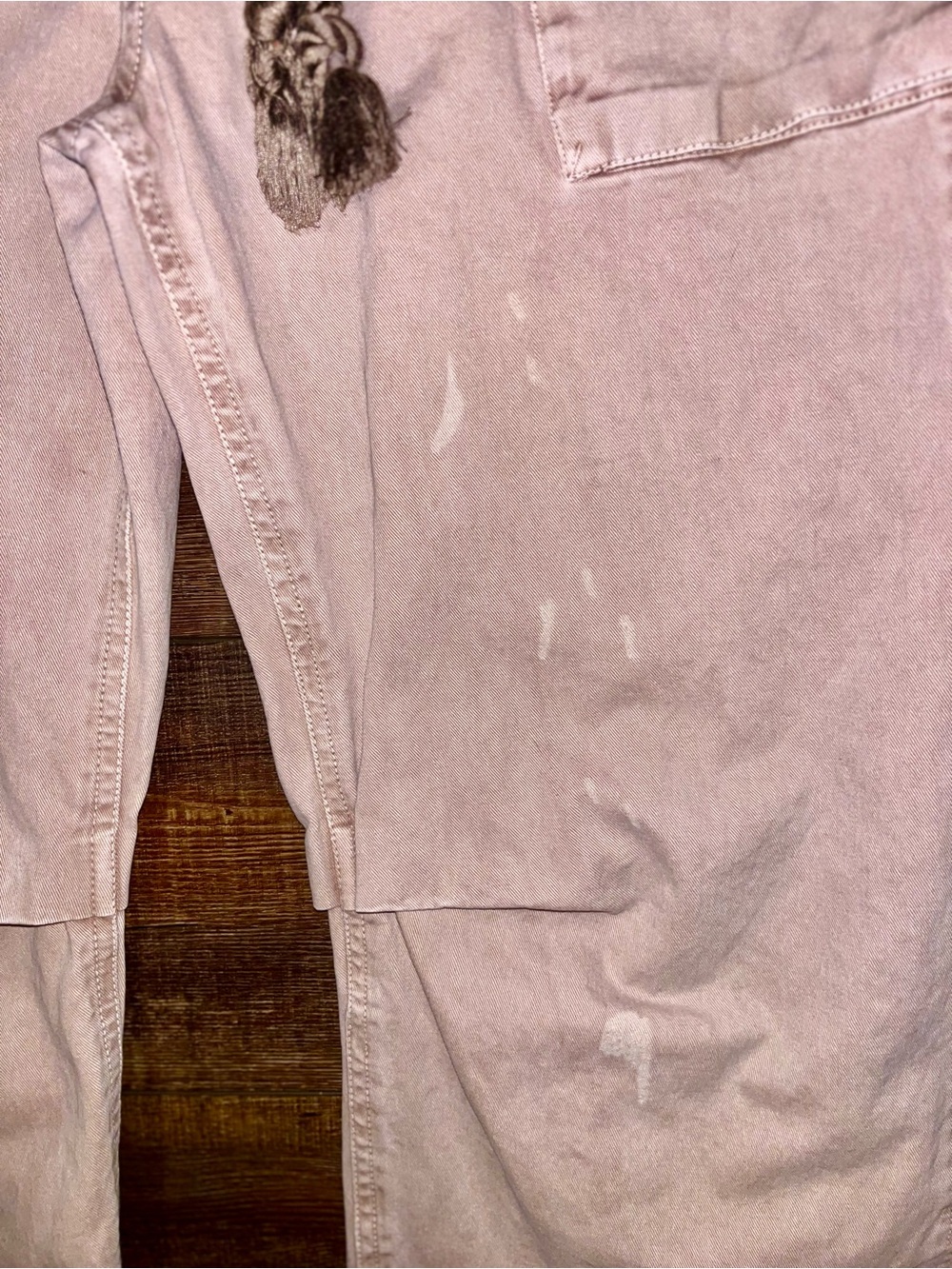 Free People Blush Pink Cropped Cargo Jeans with Braided Belt - Picture 8 of 11
